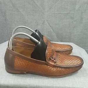 Mezlan Banderas woven brown leather slip-on loafer shoe 7217 men\'s sz 9 Mezlan | Shoes | Mezlan Banderas Woven Brown Leather Slipon  main image 3